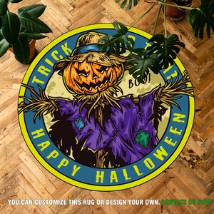 Halloween Round Rug, Halloween House Rug, Pumpkin Rug, Ghost Rug, Pumpkin Decor Rug, Gifts For Halloween, Horror Rug, Personalized Gifts