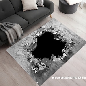 3D Effect, Vortex Rug, Vortex Illusion Carpet, Rectangular Version, Non Slip Rug, Optical Illusion Rug, 3D Vortex Illusion, Different Sizes