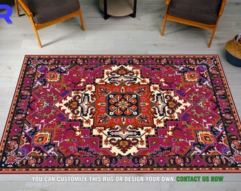 Traditional Rug, Persian Rug, Colorful Vintage Rug, Area Rug, Living Room Rug, Vintage, Traditional Carpet, Rug for Living Room, Ethnic Rug