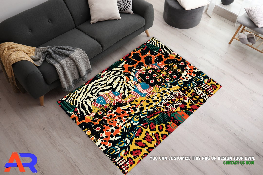 African Skins Rug, Abstract Design Rug, African Wild Animal Skins ...