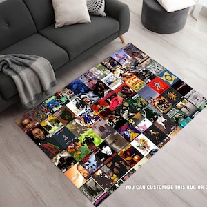 Hip Hop Legends Rug, Hip Hop Lover, Hip Hop Old School Rug, Hip Hop Fan Gift, Rap Legends Rap Stars Collage King List