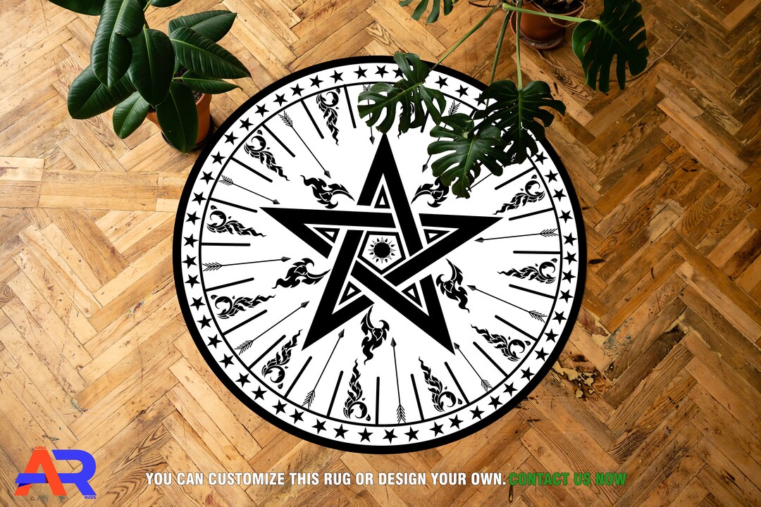 Rugendary Devil Trap Rug Vegvisir Symbole Area Rug Supernatural Carp