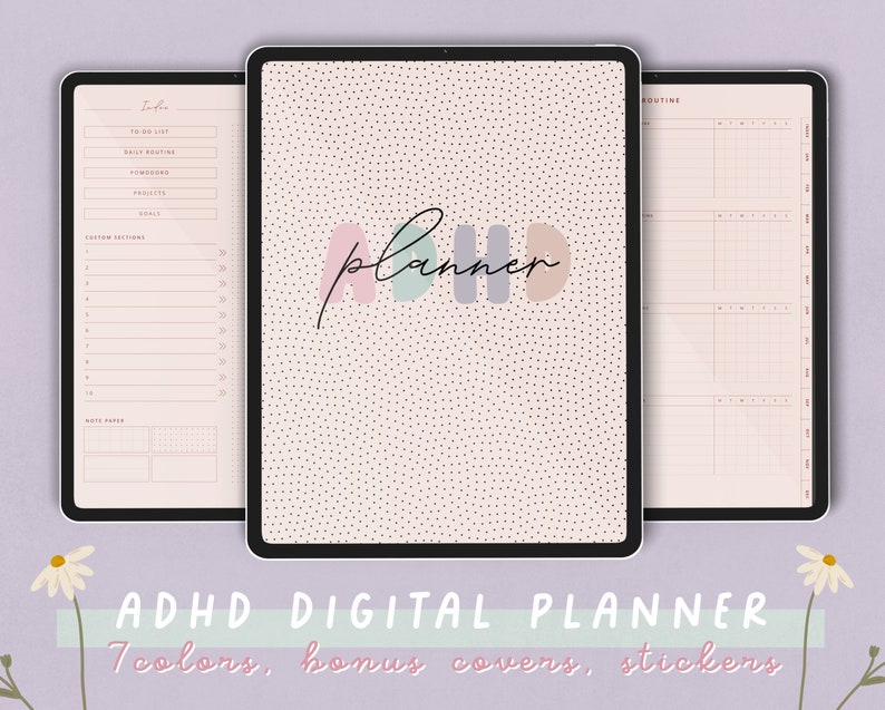 Adhd Digital Planner Goodnotes | Simple Undated Digital Planner | Adhd ...