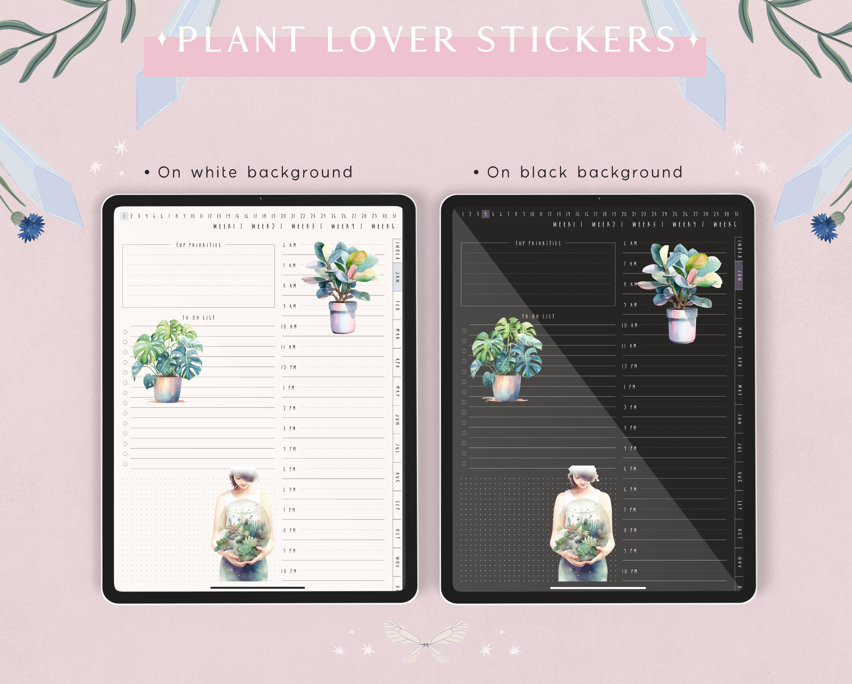Plant Lover Digital Stickers for Goodnotes, 1009 Plant Mom Good Notes ...
