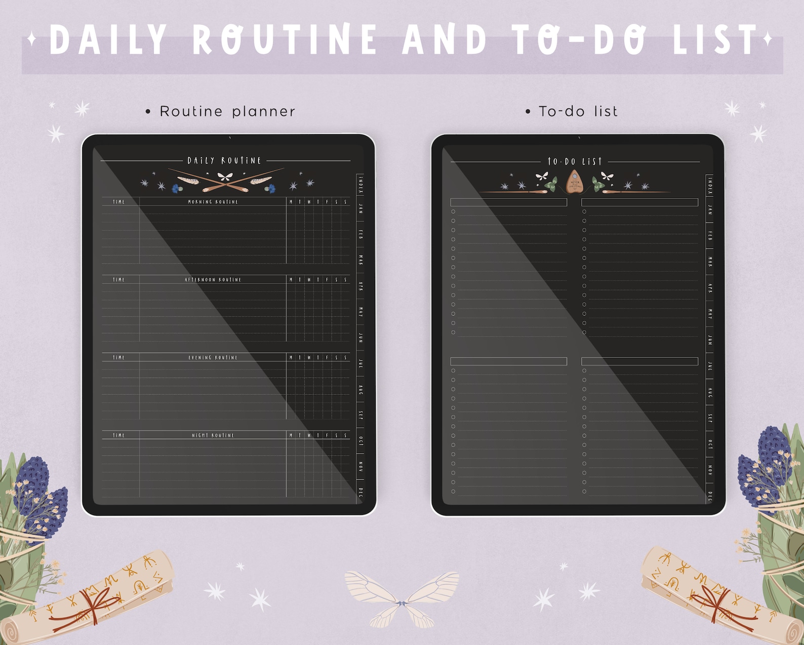 Witchy Digital Planner | Dark Mode Undated Digital Planner for ...