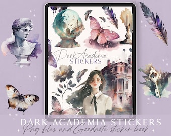 Digital dark academia stickers, Witchy digital planner stickers, Digital planner stickers for Goodnotes, Good notes stickers, 73 stickers