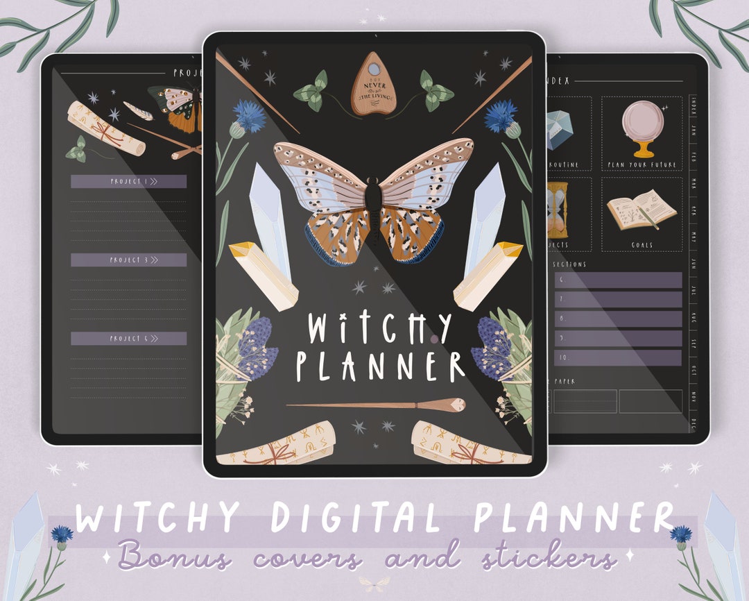Witchy Digital Planner | Dark Mode Undated Digital Planner for ...