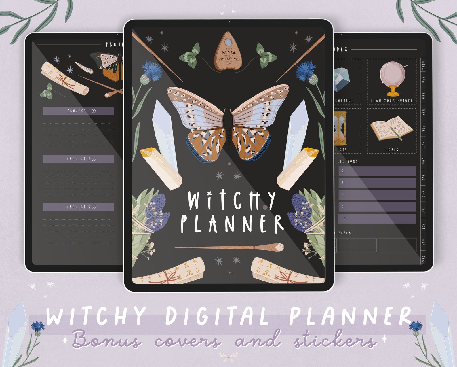 Witchy Digital Planner | Dark Mode Undated Digital Planner for ...