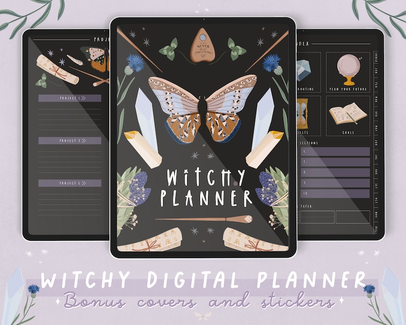 Witchy Digital Planner | Dark Mode Undated Digital Planner for ...