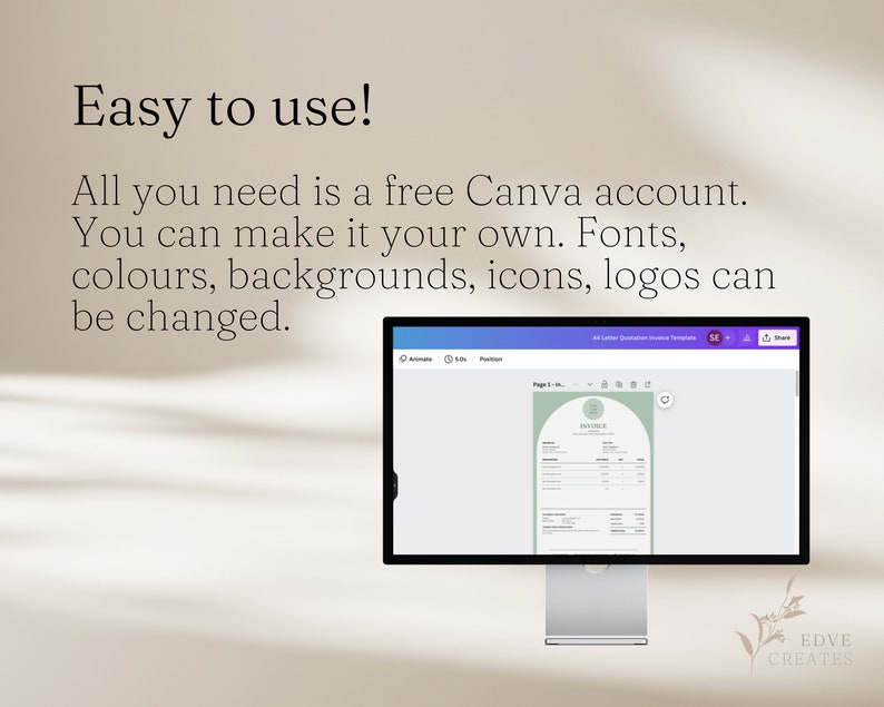Quotation Template Small Business, Freelancer, Customizable Format, Digital Layout, Printable, editable on Canva Sales Estimate Quote image 4