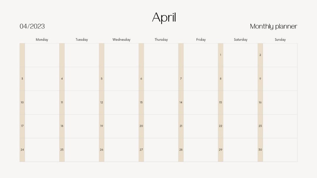 Digital Calendar, Monthly Planner Goodnotes Template, Undated iPad
