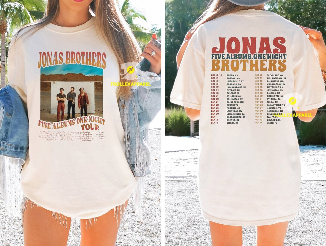 Comfort Colors® Jonas Brothers Tour Shirt. 5 Albums 1 Night. Etsy