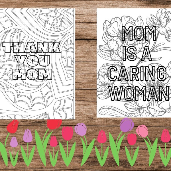 Mommy and Me Coloring Pages Etsy