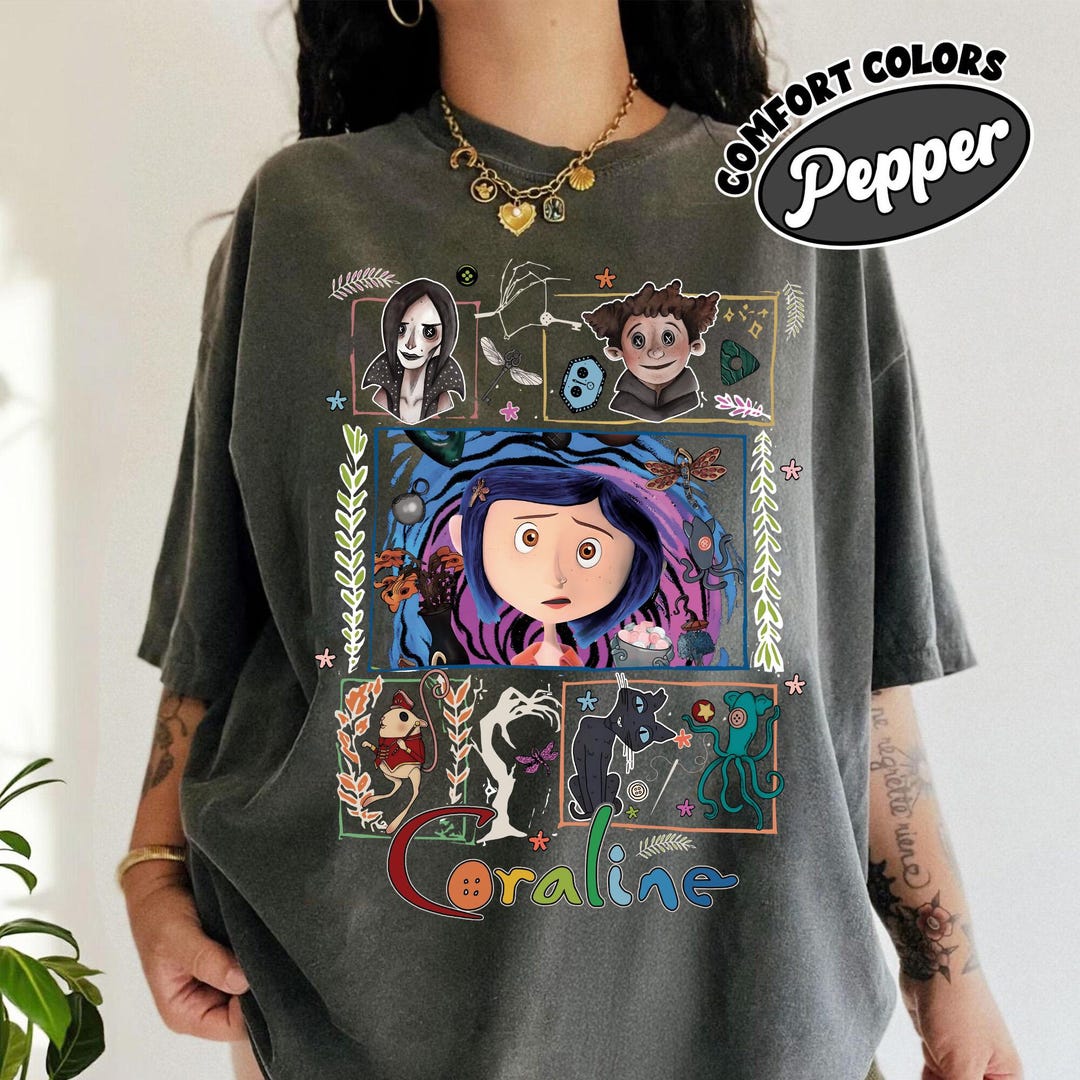 Coraline Shirt, Coraline Movie Shirt, Horror Cartoon Shirts, Retro ...