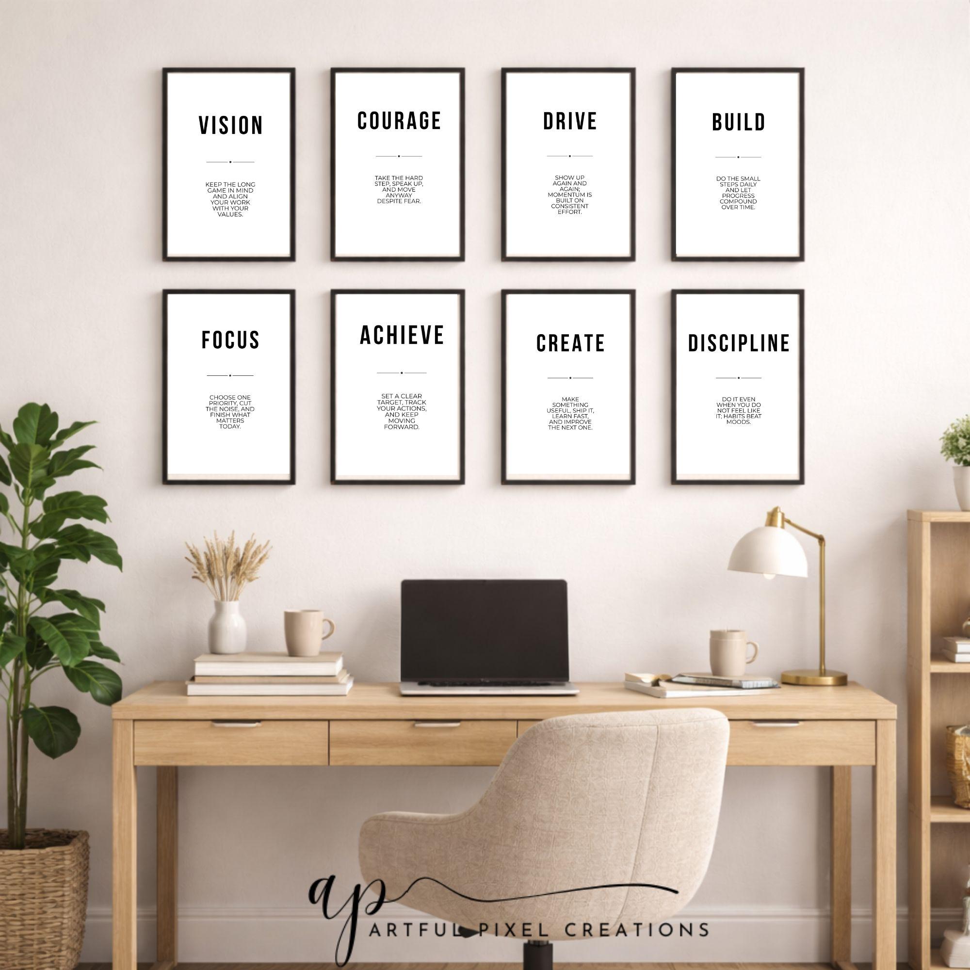 Motivational Office Wall Art Set 40 Printable Typography Quotes - Etsy