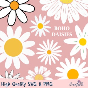 Boho Daisy SVG, Clipart Daisy, Cricut Daisy, Clipart botanico, Daisy Vector, Cricut Flower SVG, Daisy PNG, Clipart floreale, Spring SVG