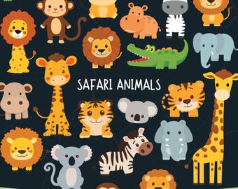 Safari Animal SVG Bundle, Zoo SVG, Baby Elephant SVG, Jungle Animal svg, Giraffe svg, Baby Animals svg, Cricut,
