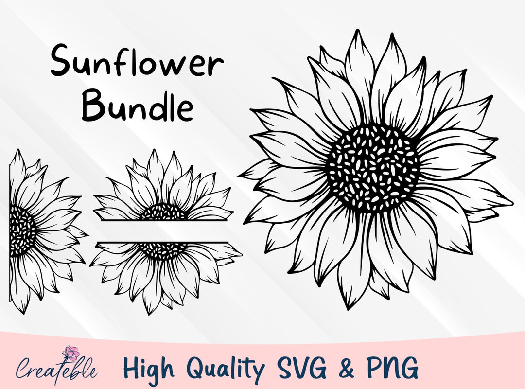 Sunflower Svg, Sunflower Bundle Svg Png, Floral Cutfile Cricut ...