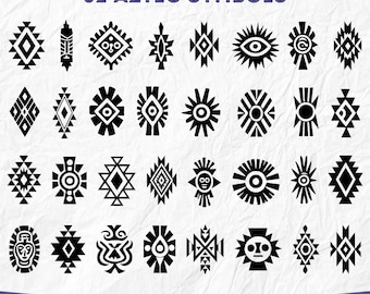 Aztec SVG, Tribal SVG, Southwestern Elements SVG, Western svg, Tribal Cut File, Tribal Pattern svg png