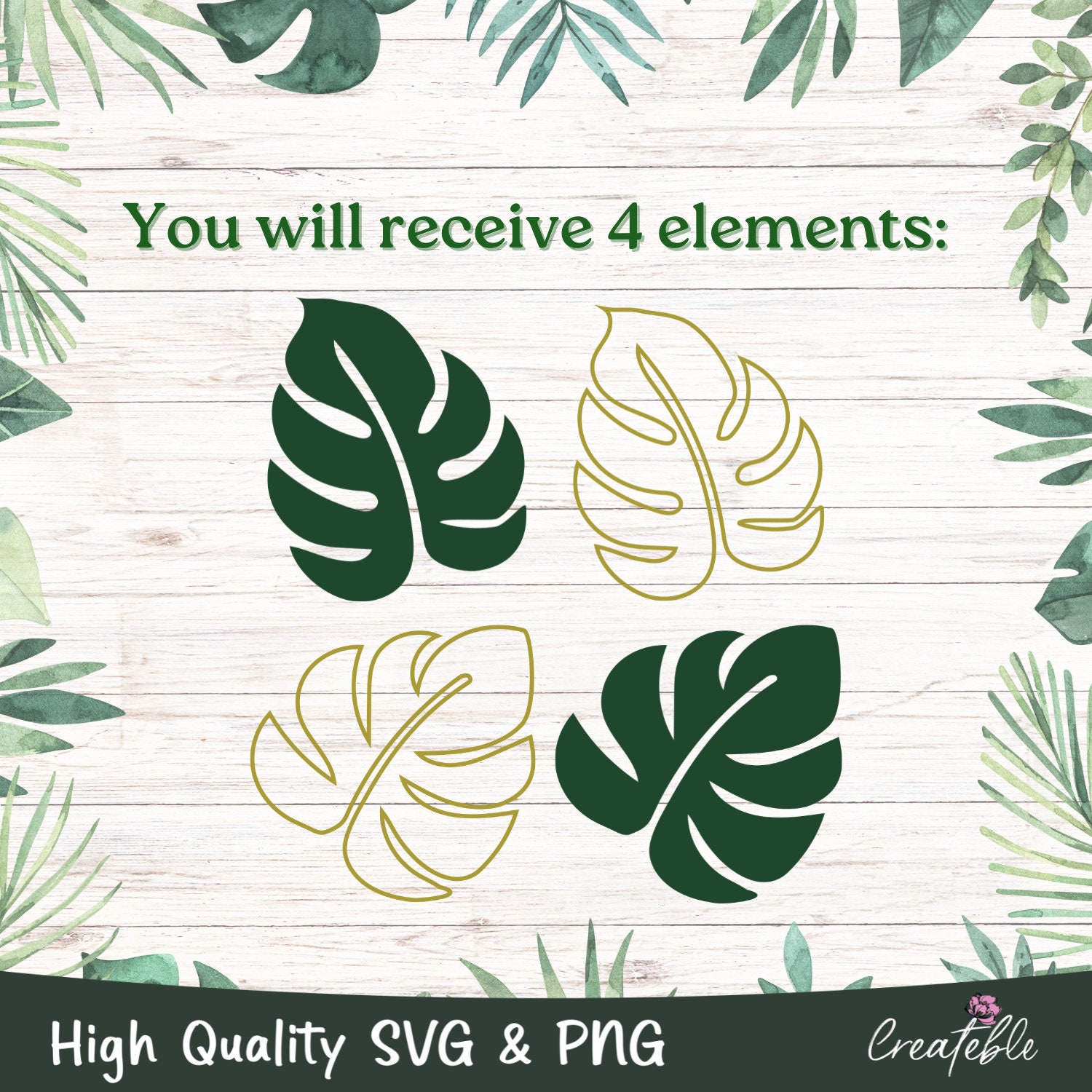 Monstera SVG Layered Monstera SVG Tropical Leaves SVG - Etsy