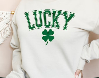 Lucky Svg PNG, Lucky Clover SVG, 4 Leaf Clover SVG, Lucky Varsity Svg, St Patricks Day Svg, St Patricks Shirt SVG