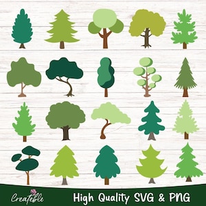 Albero della foresta in formato SVG, pacchetto in formato SVG della foresta, clipart dell'albero della foresta, albero di pino in formato SVG, legno in formato SVG,