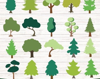 Albero della foresta in formato SVG, pacchetto in formato SVG della foresta, clipart dell'albero della foresta, albero di pino in formato SVG, legno in formato SVG,