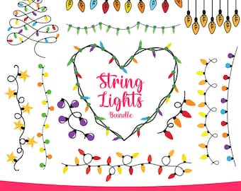 Luci di Natale SVG, Albero di Natale con luci SVG, Luci di Natale PNG, Lampadina di Natale svg, Luci delle fate svg, Cricut