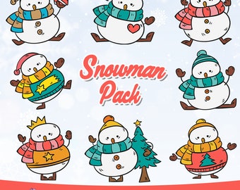 Pupazzo di neve divertente SVG, pacchetto SVG pupazzo di neve, pupazzo di neve di Natale SVG, carino pupazzo di neve Clipart, Cricut