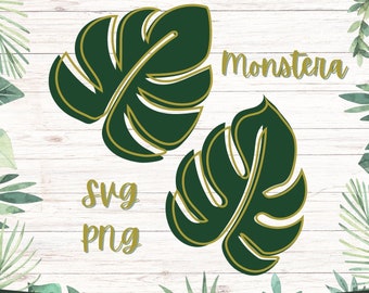 Monstera SVG, Layered Monstera SVG, Tropiska löv SVG, Cricut Cutfile, Monstera Png, Tropiska löv clipart