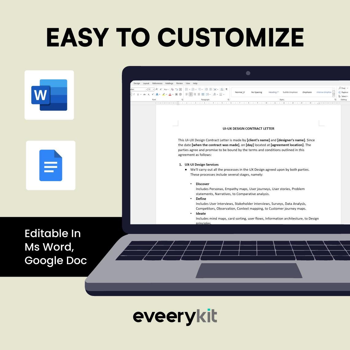 Professional UI-UX Design Contract Template for Freelancers - Ensure ...