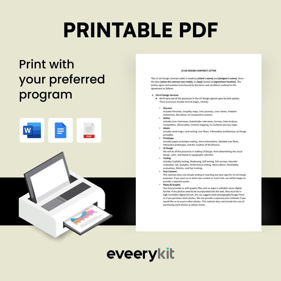 Professional UI-UX Design Contract Template for Freelancers - Ensure ...