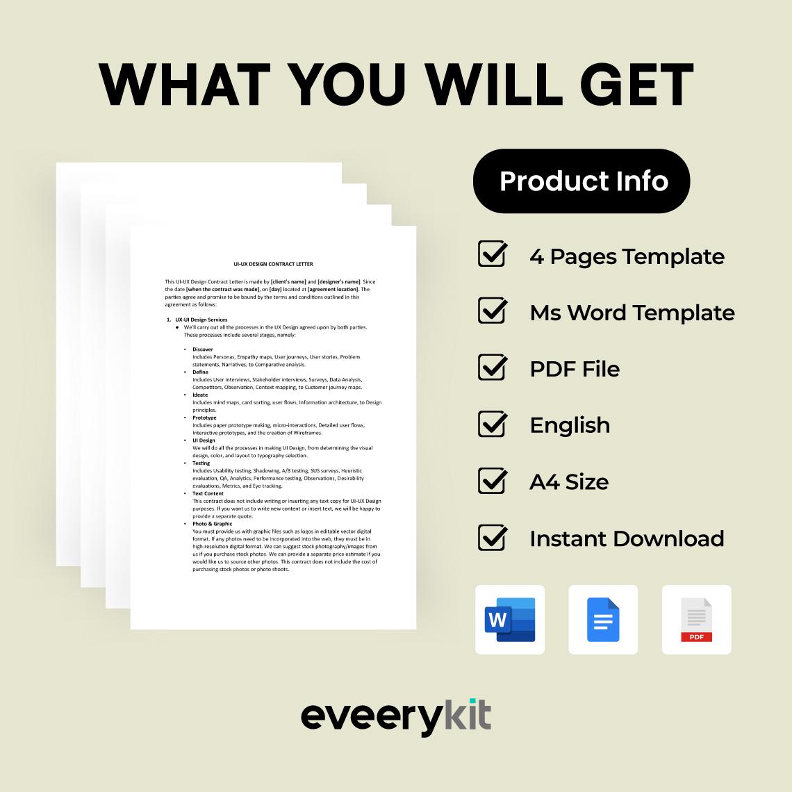 Professional UI-UX Design Contract Template for Freelancers - Ensure ...
