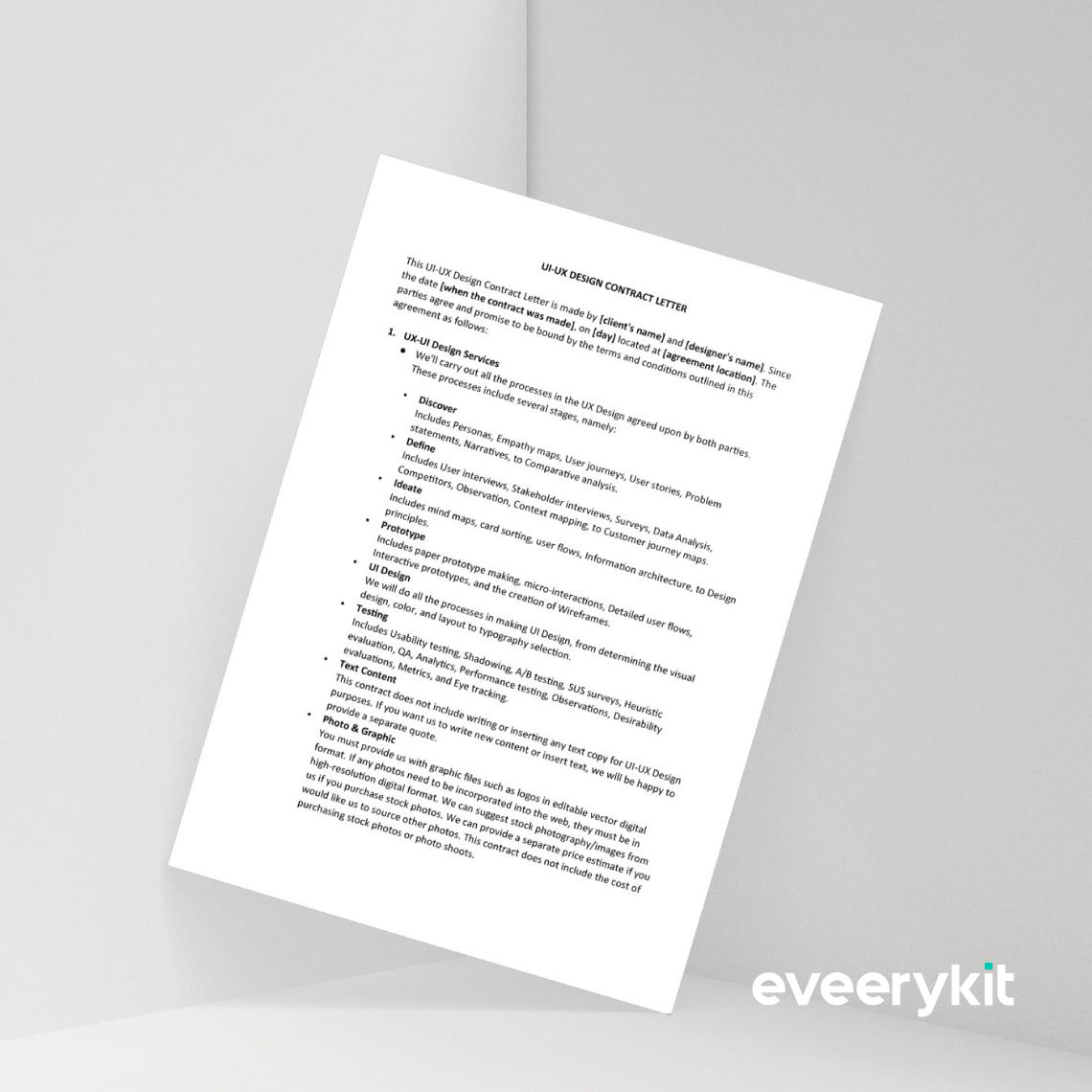 Professional UI-UX Design Contract Template for Freelancers - Ensure ...