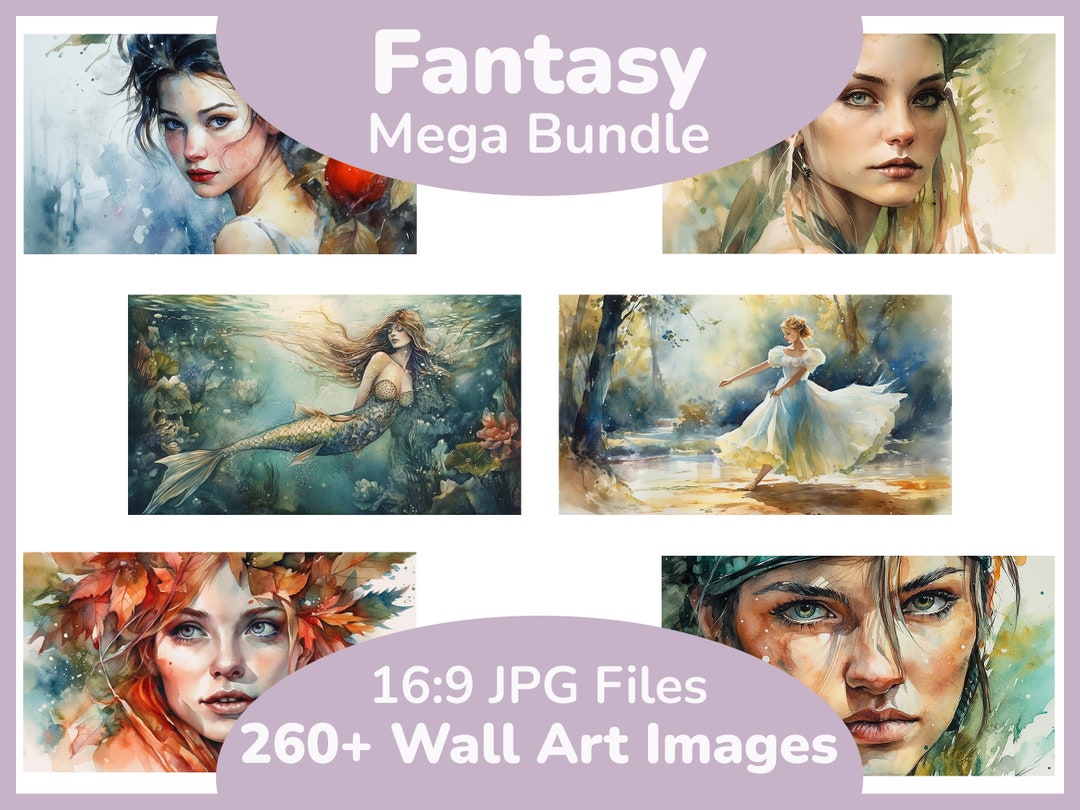 250 Fantasy & Fairy Tale Wall Art Mega Bundle, 70 Reduced Items From