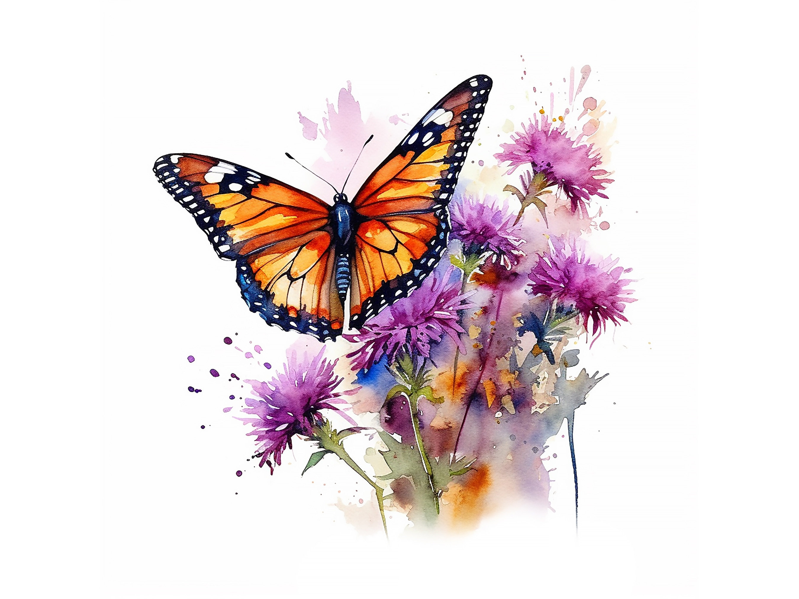 schmetterling-auf-blumen-clipart-bundle-digitaler-download-aquarell