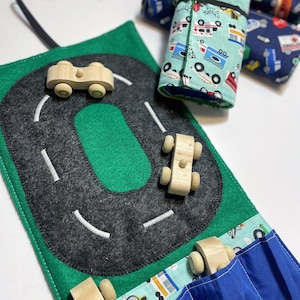 DIY Take Along Racetrack Tutorial and Pattern, Quiet Play, Toy Organizer, Travel Toy