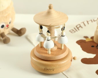 Ballerina Music Box, Custom Music Box, Handmade Personalized Wooden Musical Box, Baby Shower Gift, Gift For Kids, Engraved Keepsake Gift