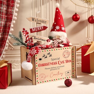 Personalised Christmas Eve Crate, Christmas Present Box, Special Delivery Christmas Eve Crate, First Xmas, 1st December Box, Kids Xmas