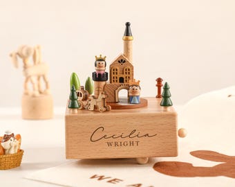 The King's Castle Music Box, Wooden Music Box, Custom Wooden Handmade Music Box, 1st Birthday, Personalised Music Box Gift, Baby Gift