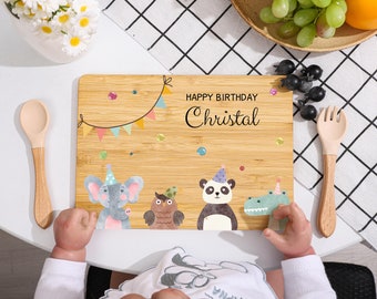 Children's Wooden Board, Personalized breakfast board, Baptismal Gift, Cutting Board with Name, Birth Gifts, First Birthday Baby,Snack Board