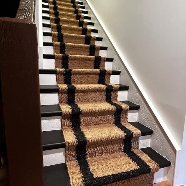 Jute Stair Runner, Hemp Stair Carpet, Custom Stair Rug, Boho Stair