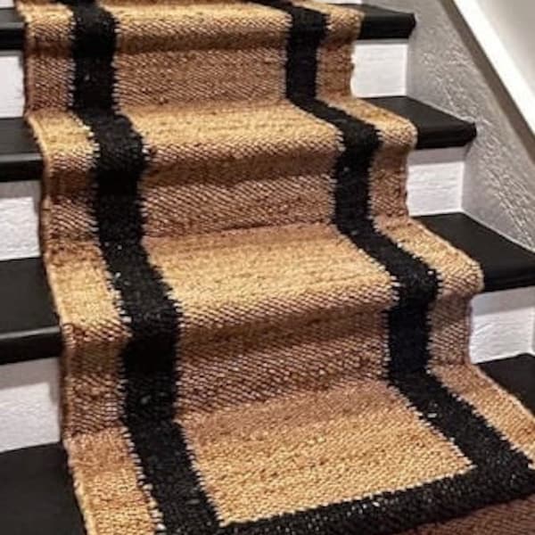 Jute Stair Runner, Hemp Stair Carpet, Custom Stair Rug, Boho Stair Carpet, Jute Stair Tread, Boho Jute Stair Rug, Neutral Runner Rug