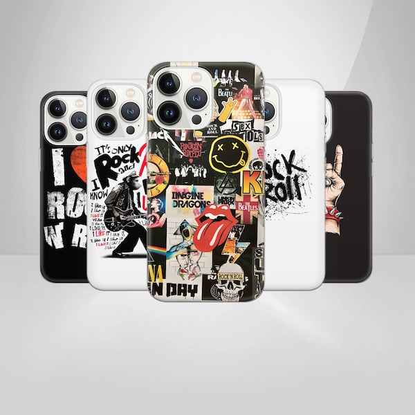 Couverture de bande de téléphone rock and roll pour Pixel 7 6A, iPhone 14 13 12 Pro 11 XR pour Samsung S23 S22 A73 A53 A13