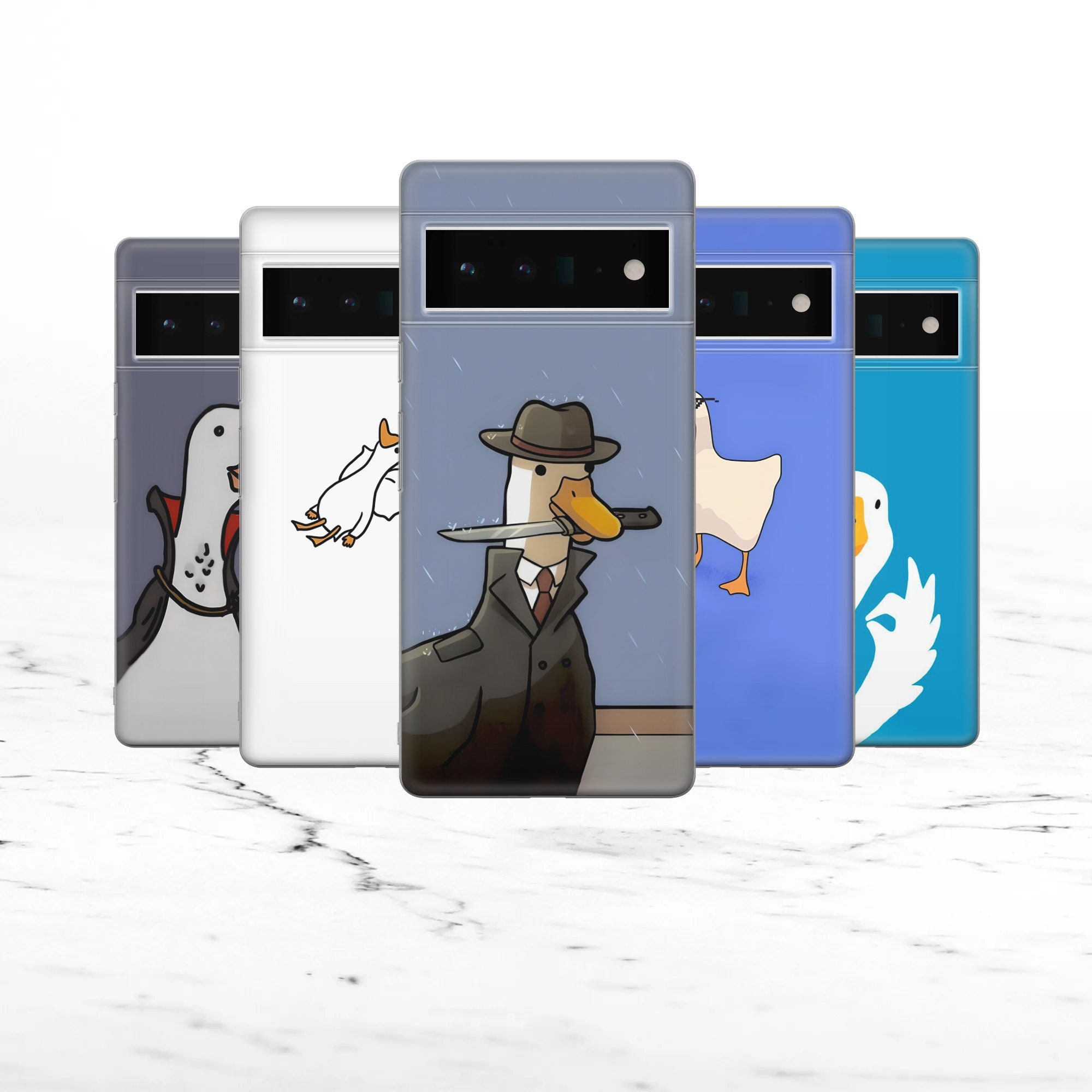 Funny goose Phone Quack quack Cover for Pixel 7 6A, iPhone 14 13 12 Pro 11 XR for Samsung S23  A73 A53