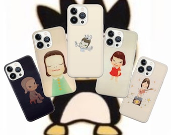 Yoshitomo Nara Phone Housse d'artiste pour Pixel 7 6A, iPhone 14 13 12 Pro 11 XR pour Samsung S23 S22 A73 A53 A13