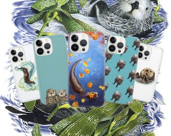Sea otters Phone River otters Cover for Pixel 7 6A, iPhone 14 13 12 Pro 11 XR for Samsung S23  A73 A53