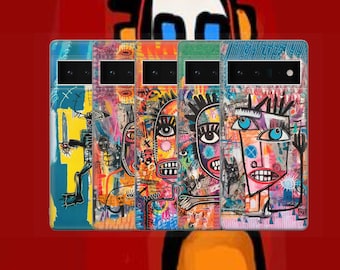 Basquiat Phone Basquiat art Cover for Pixel 7 6A, iPhone 14 13 12 Pro 11 XR for Samsung S23  A73 A53