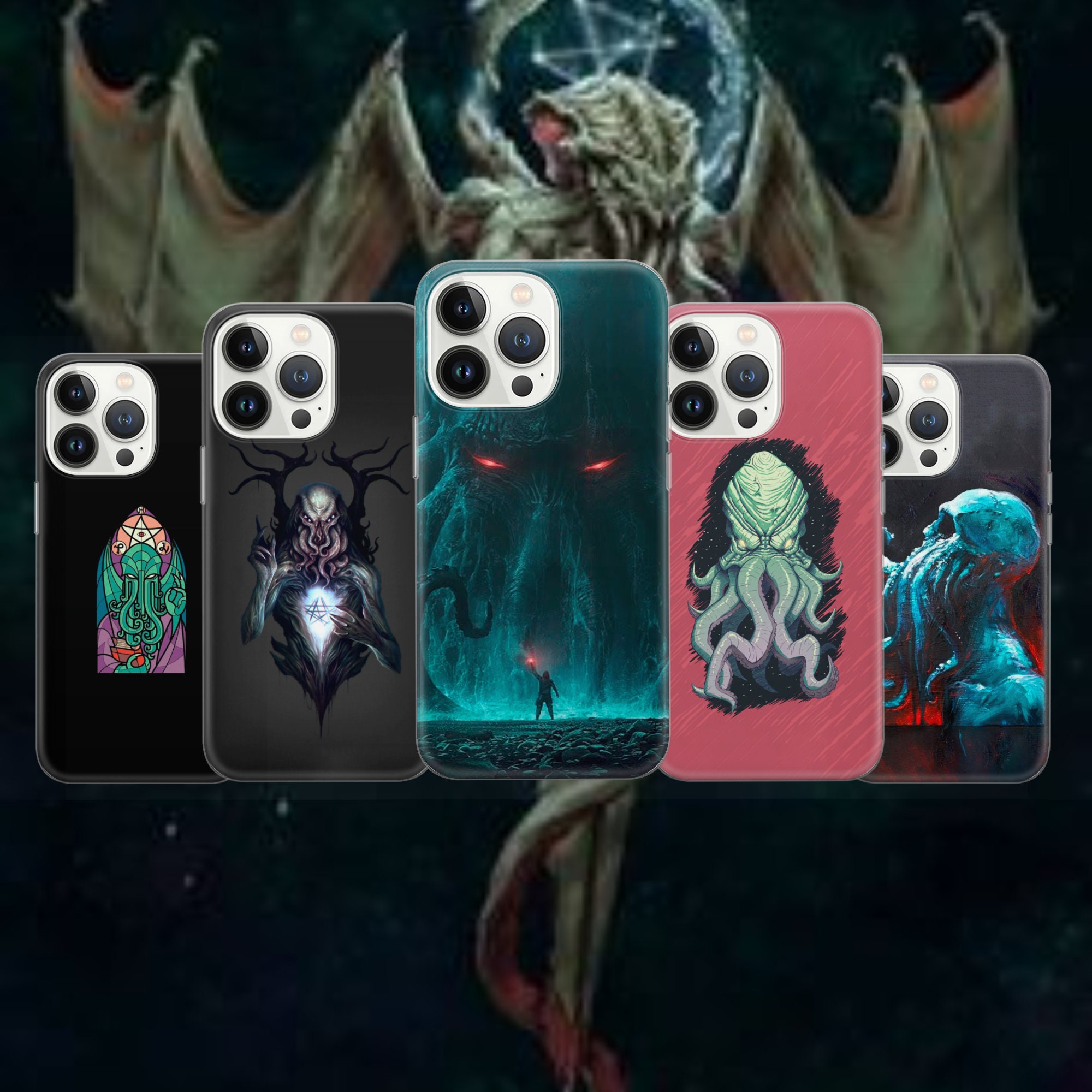 Cthulhu Phone Tentacles Cover for Pixel 7 6A, iPhone 14 13 12 Pro 11 XR for Samsung S23  A73 A53