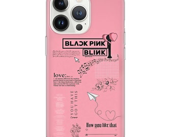 Black Pink Phone Case Blink Cover for iPhone 16, 15, 14, 13